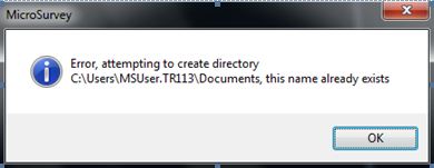 Error Attempting to Create Directory